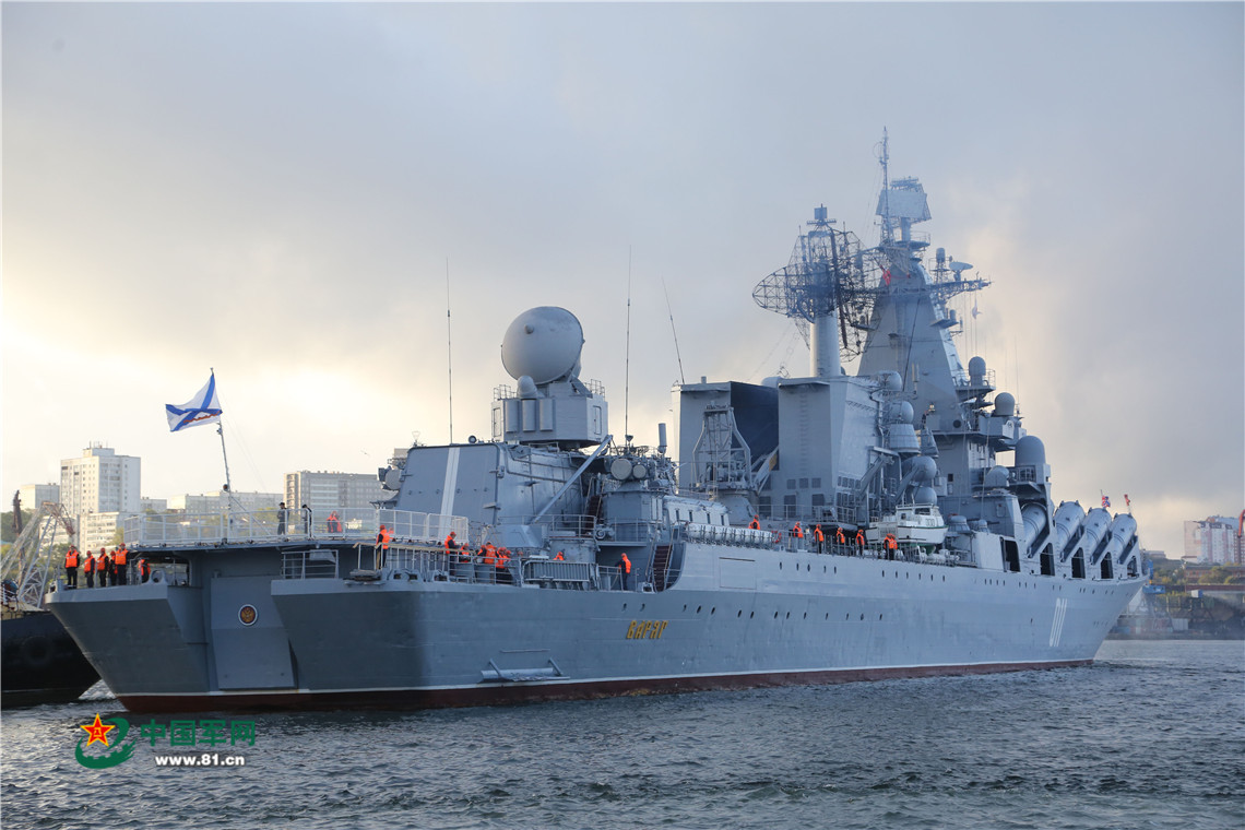 资料图:俄罗斯海军光荣级导弹巡洋舰"瓦良格"号(图自中国军网)